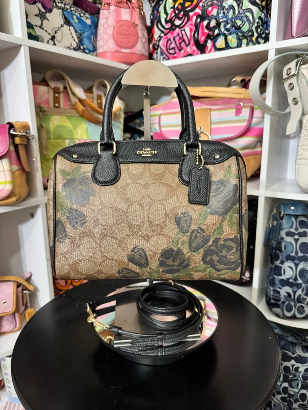 Coach Camo Rose Mini Bennet Satchel